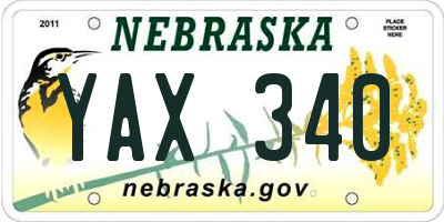 NE license plate YAX340
