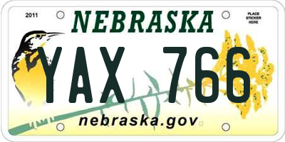 NE license plate YAX766