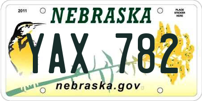 NE license plate YAX782
