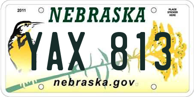 NE license plate YAX813