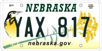 NE license plate YAX817