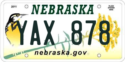 NE license plate YAX878