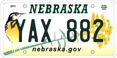 NE license plate YAX882