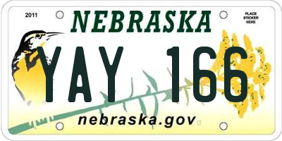 NE license plate YAY166