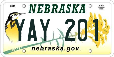 NE license plate YAY201