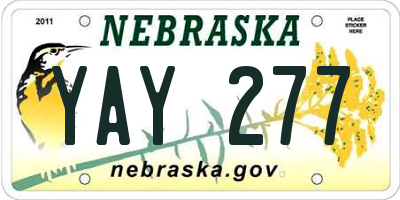 NE license plate YAY277