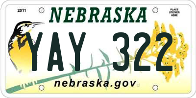 NE license plate YAY322