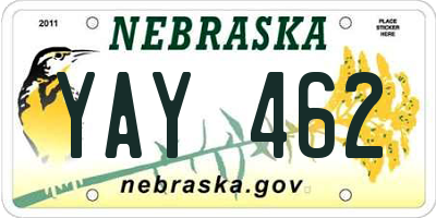 NE license plate YAY462