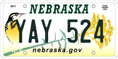 NE license plate YAY524