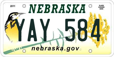 NE license plate YAY584