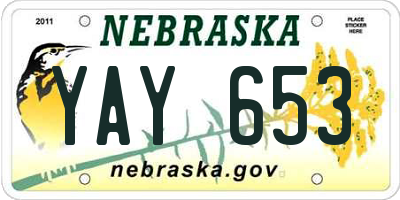 NE license plate YAY653