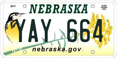 NE license plate YAY664