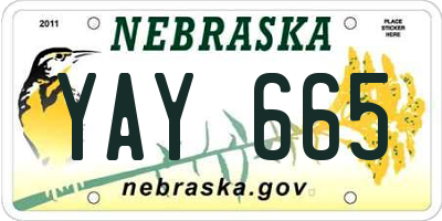 NE license plate YAY665