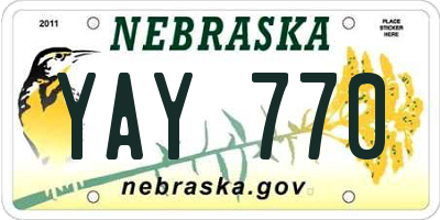 NE license plate YAY770