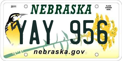 NE license plate YAY956