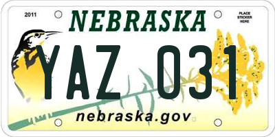 NE license plate YAZ031