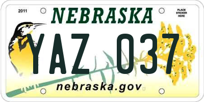NE license plate YAZ037