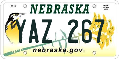 NE license plate YAZ267
