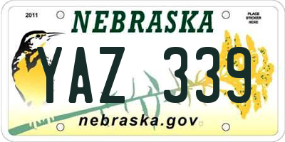 NE license plate YAZ339
