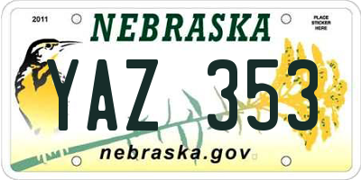 NE license plate YAZ353