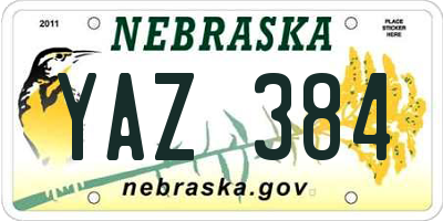 NE license plate YAZ384