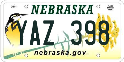 NE license plate YAZ398