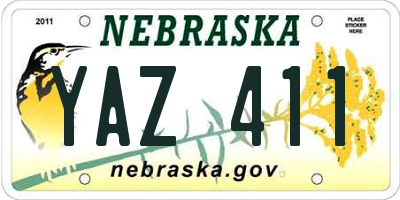 NE license plate YAZ411