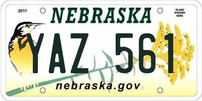 NE license plate YAZ561