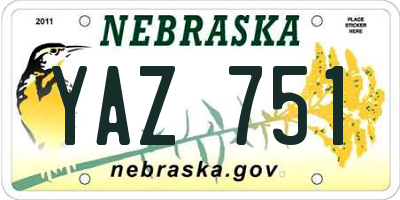NE license plate YAZ751