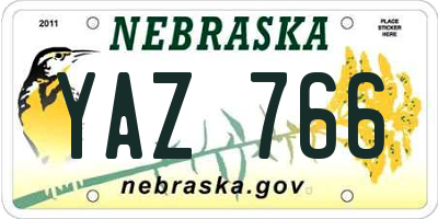 NE license plate YAZ766