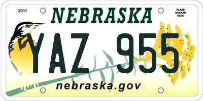 NE license plate YAZ955
