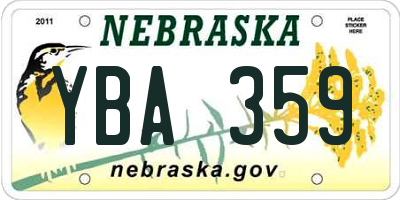 NE license plate YBA359