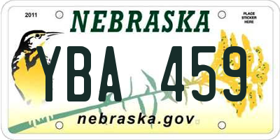 NE license plate YBA459