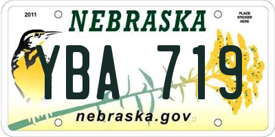 NE license plate YBA719