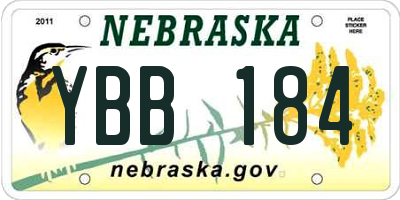 NE license plate YBB184