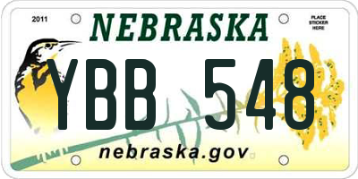 NE license plate YBB548