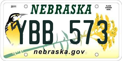 NE license plate YBB573