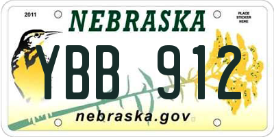 NE license plate YBB912