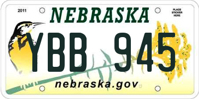 NE license plate YBB945