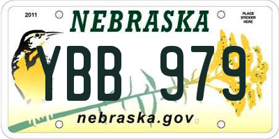 NE license plate YBB979