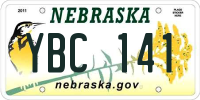 NE license plate YBC141