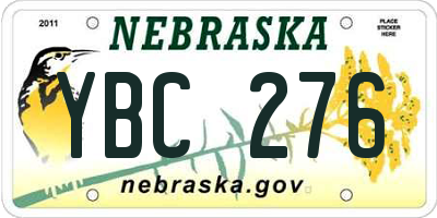 NE license plate YBC276