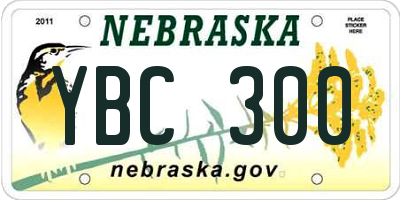 NE license plate YBC300