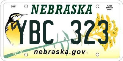 NE license plate YBC323