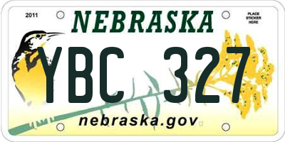 NE license plate YBC327