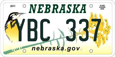 NE license plate YBC337