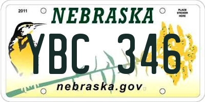 NE license plate YBC346