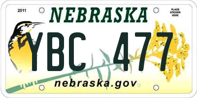 NE license plate YBC477
