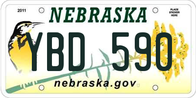 NE license plate YBD590