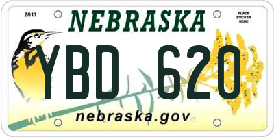 NE license plate YBD620
